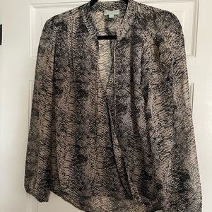 Snake print faux wrap top